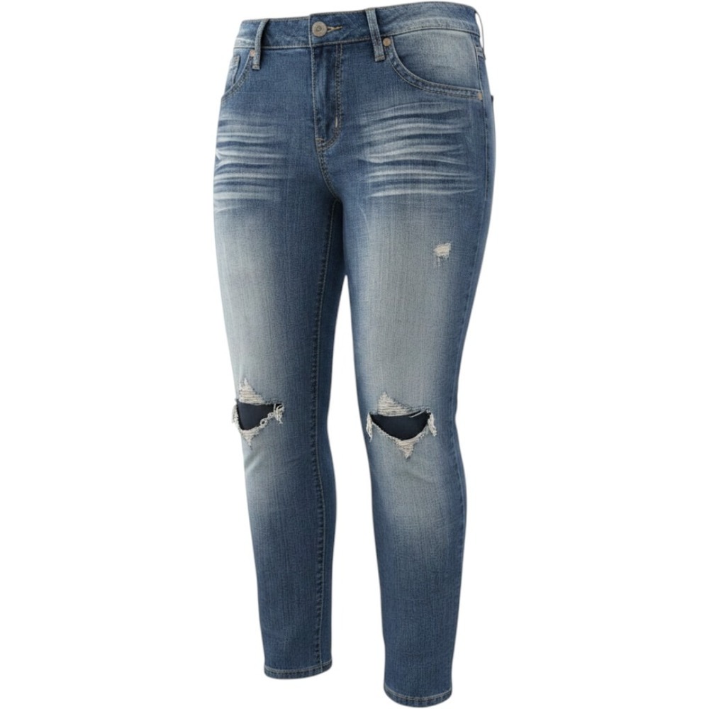 Vintage Y2k, 90s‎ Mudd Low Rise Blue Skinny Jeans Distressed Size 13